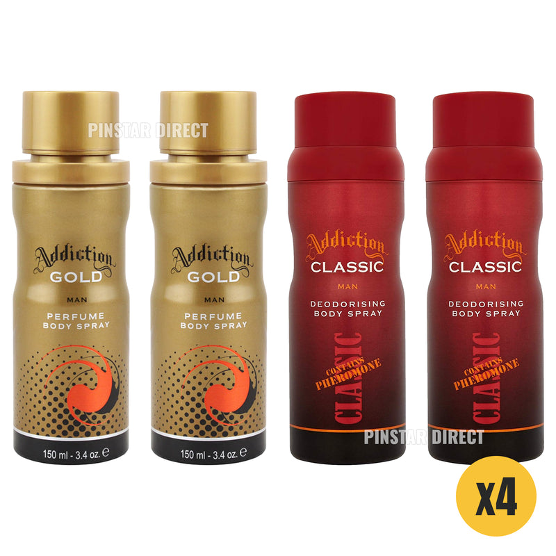 addiction deodorant pinstar direct bundle addiction gold perfume spray and addiction classic deodorising body spray 