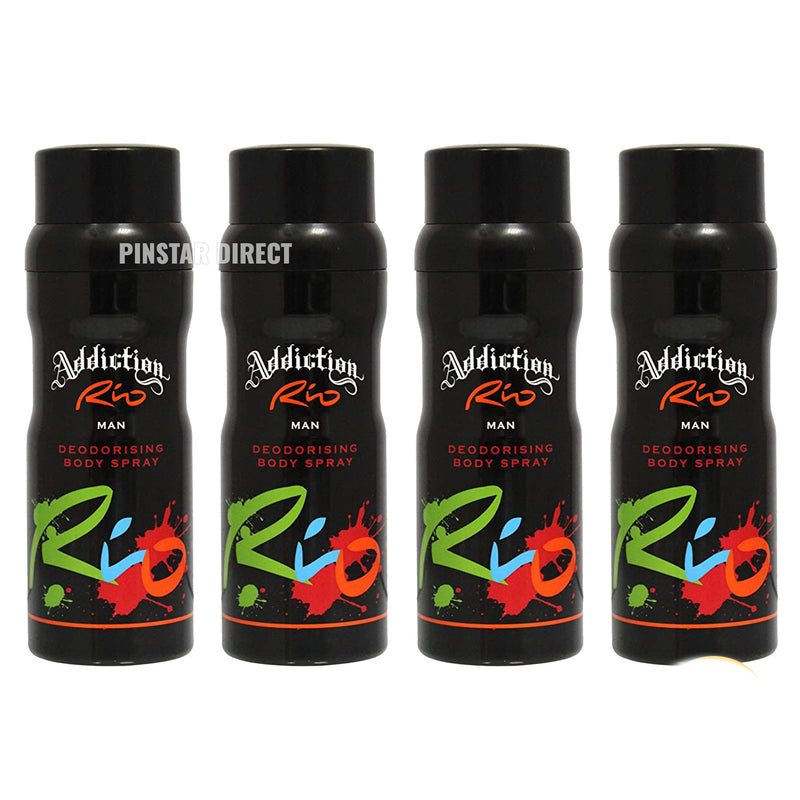 4x Addiction Rio Man Deodorant Mens Body Spray 150ml