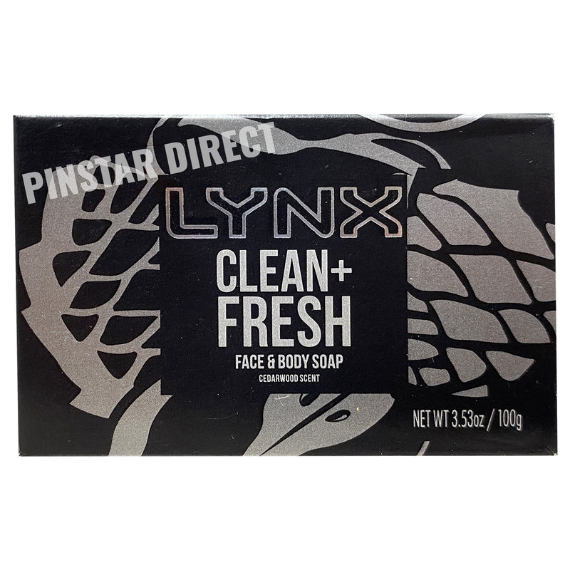 Lynx Bodywash Shower Soap Bars Face & Body Soap 100g Clean + Fresh Scent