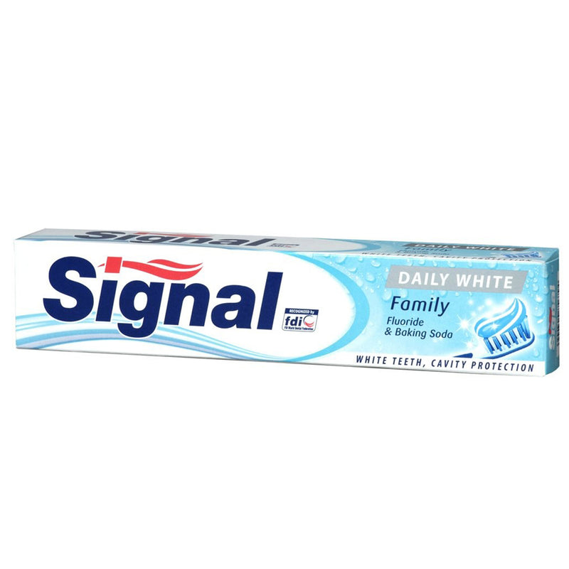 signal daily white toothpaste family toothpaste fluoride and baking soda 